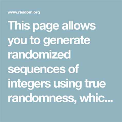 Random picker bot discord.  This page allows you to generate randomized sequence...