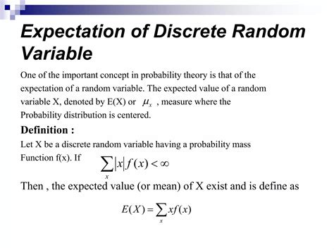 Random variable in statistics examples.  It defines expectation for both discrete and...