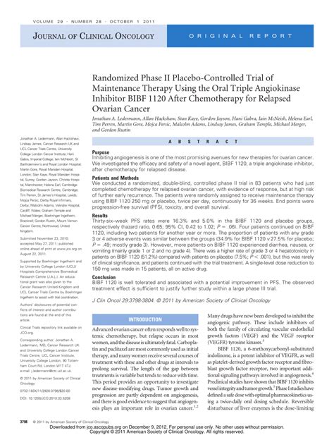 Randomized Phase II Placebo-Controlled Trial of Maintenance …