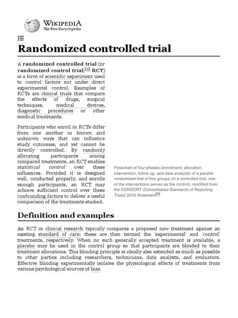 Randomized controlled trial - Wikipedia