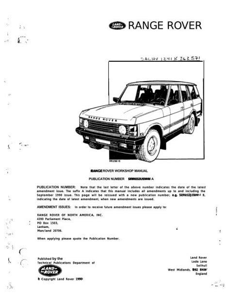 Range rover classic full service repair manual 1987 1991. - 2001 am general hummer valve cover gasket manual.