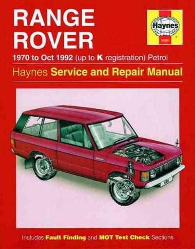 Range rover v8 petrol owners workshop manual 70 92 haynes service and repair manuals. - 2001 mercury 150 efi service manual.