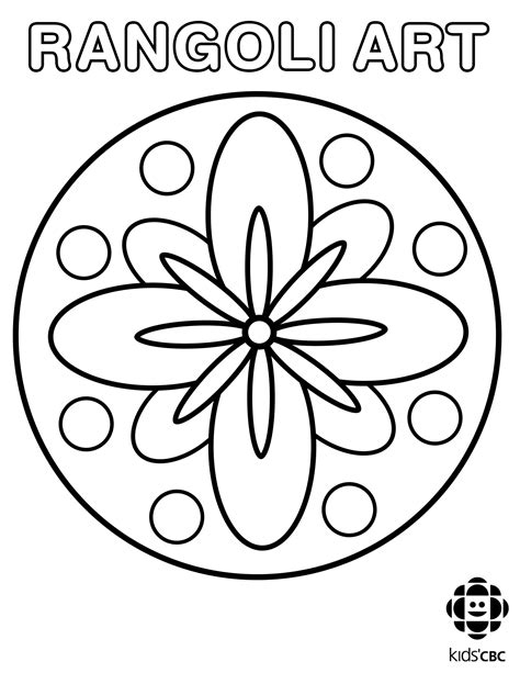 Rangoli Patterns For Kids Template