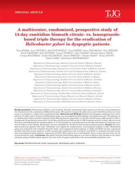 Ranitidine bismuth citrate in the treatment of Helicobacter pylori ...