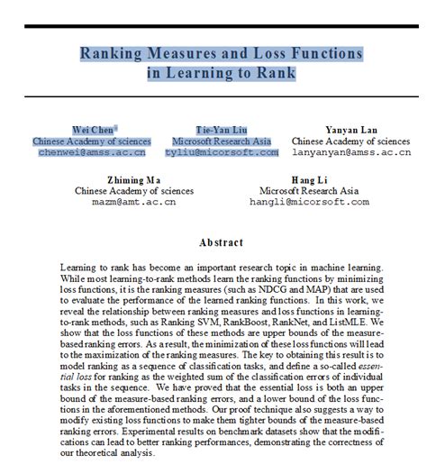 Ranking Measures and Loss Functions in Learning to Rank - NeurIPS