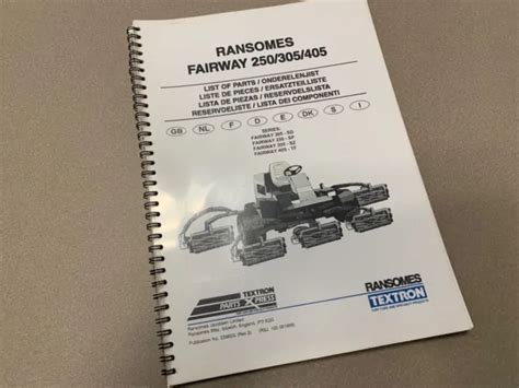 Ransom 250 fairway mower repair manual. - Cultura e poesia di g.g. belli..