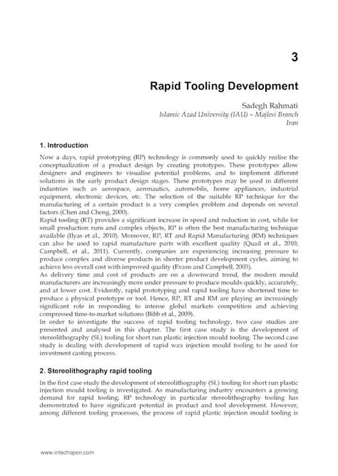 Rapid Tooling Development - IntechOpen