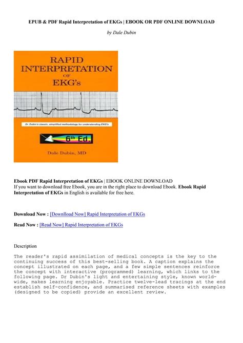 Download Rapid Interpretation Of Ekgs  By Dale Dubin