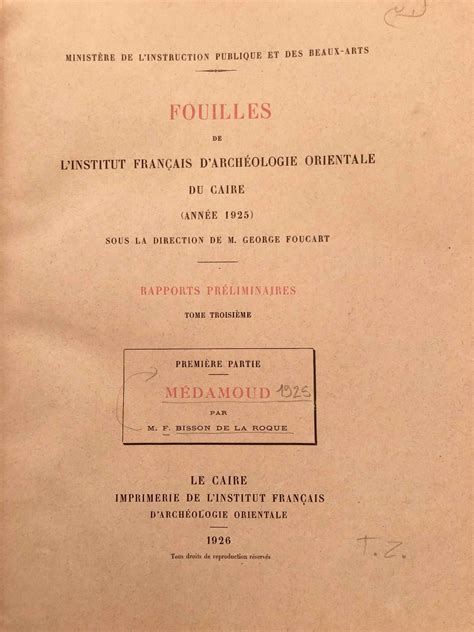 Rapport sur les fouilles de médamoud, 1926 37. - Green models rc fokker dr1 manual.