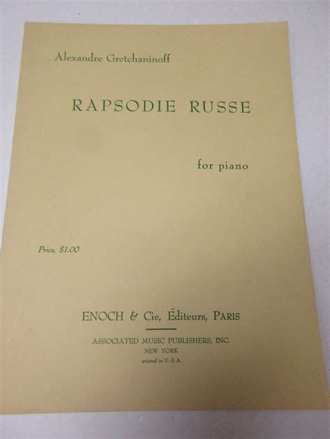 Rapsodie russe, for piano [par] alexandre gretchaninoff. - Nissan altima 2006 factory service repair manual.