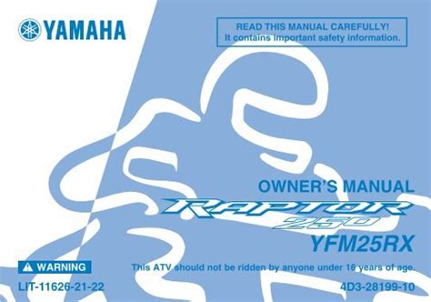 Raptor 250 yfm25rx owner s manual yamaha. - Manual de utilizare audi a4 b8 in limba romana.