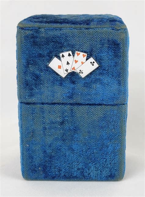 Rare Antique Poker Card Deck Holder Box Felt Celluloid Gambling Casino …