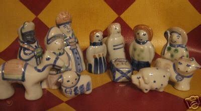 Rare MA Hadley Pottery folk art 12 Piece NATIVITY #26343781