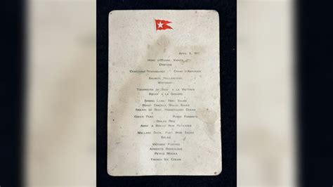 Rare Titanic first-class menu up for auction sheds light on life aboard