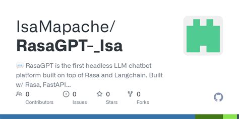 Rasa llm github.  Built w/ Rasa, FastAPI, Langchain, LlamaIndex, SQLMo...