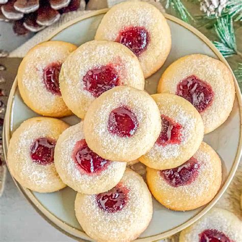 Raspberry Jam Thumbprint Cookies - On My Kids Plate