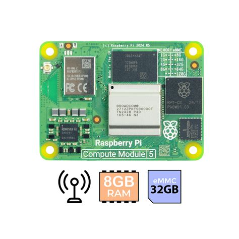 Raspberry Pi Compute Module CM5, 2GB RAM/32GB eMMC,.