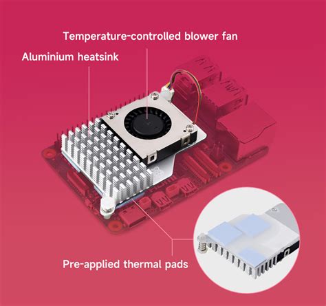 Raspberry pi 5 cooler.  It combines an aluminium heatsink with a Raspberry Pi 5 Mini ...