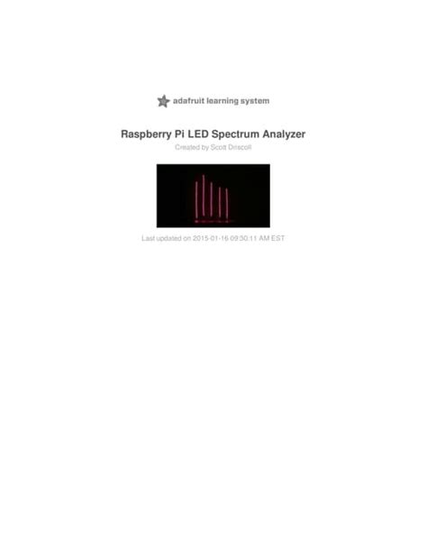 Raspberry pi spectrum analyzer.  Raspberry Pi Spectrum Analyzer With RGB LED Strip and Python: ...