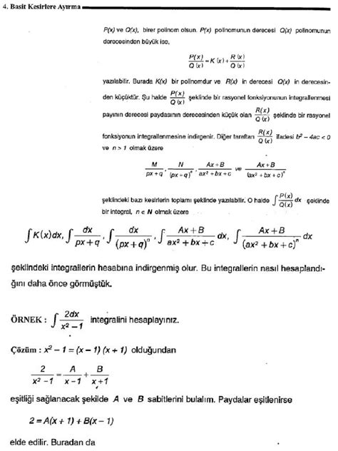 Rasyonel Fonksiyonların Türevlerini Alma Özet.