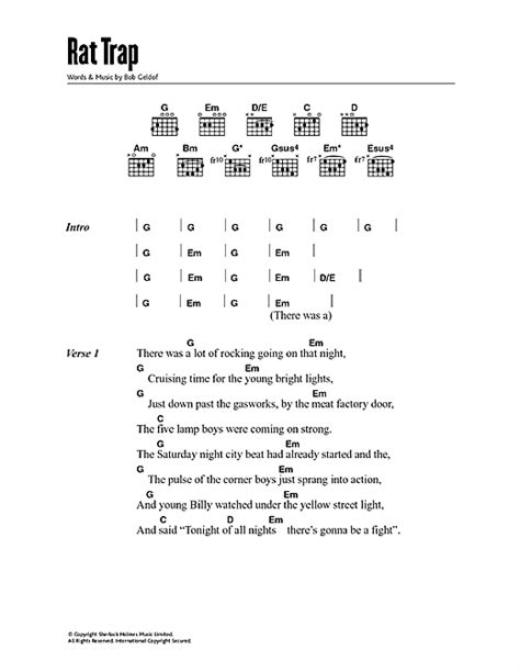 Rat Trap Chords by Boomtown Rats Songsterr Tabs with Rhythm