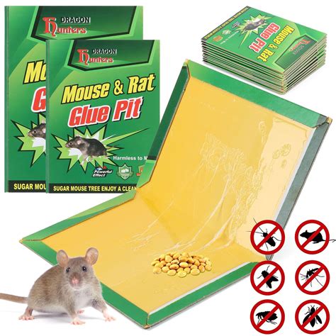 Rat sticky trap. The glue traps for mice and rats can also be used for snakes or as spider traps. For best use, place the rat & mouse glue trap along pathways and check the sticky mouse trap daily or when noise is heard. Our fast-acting glue boards are proudly made in the USA, and keep your family and home safe from pests! 