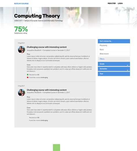 RateMyCourse Devpost
