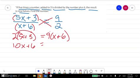 Rational Equation Word Problems YouTube
