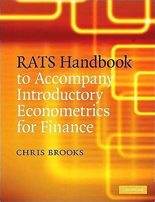 Rats handbook to accompany introductory econometrics for finance. - Refrigeration air conditioning technology with lab manual.