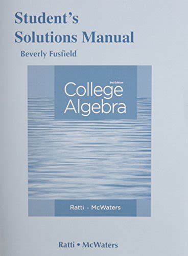 Ratti mcwaters college algebra solution manual. - Materialien der 5. hauptversammlung des bibliotheksverbandes der ddr.