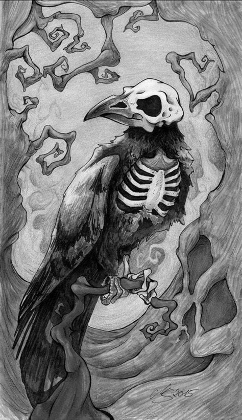 Raven Skeleton Drawing