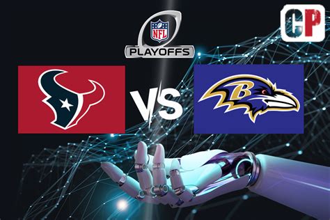 Ravens texans predictions. Jan 19, 2024 · The Ravens led the NFL this season in points (16.5 per game), sacks (60) and takeaways (31). They not only make plays, they prevent opponents from making many. Why should the Texans bother showing ... 