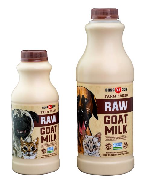 Raw goats milk for dogs. Goat's milk has multiple nutrients that your cat can thrive on, including vitamins, antioxidants, triglycerides, and essential fatty acids. Some of these include: Calcium. Phosphorus. Vitamin A. Vitamin B5. Biotin. Potassium. These are good supplements to work into your pet's diet. 