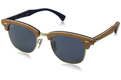 Ray-Ban RB3016M Clubmaster Wood 1180R5 Sunglasses Blue ...