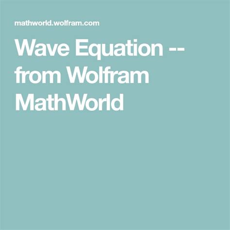 Rayleigh Wave Equation -- from Wolfram MathWorld