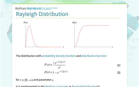 Rayleigh distribution
