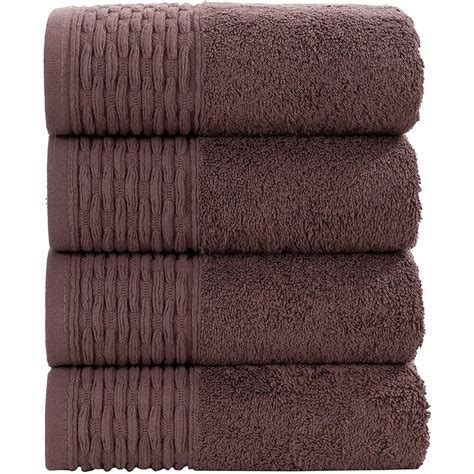 Raymond Home Cotton Flyer Hand Towels, (Brown) - Pack of 4 …