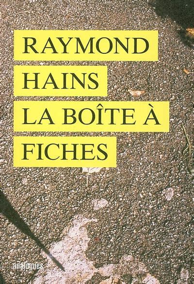 Raymond hains, la boîte à fiches. - Owners manual for tractor rs 09 124.