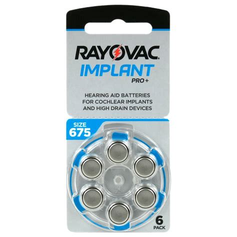 Rayovac 675 Implant Pro+ Hearing Aid Batteries