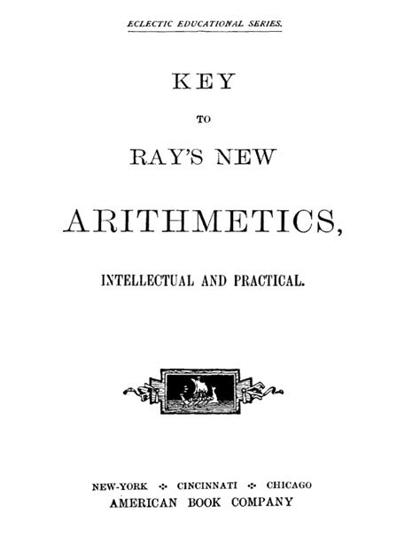 Rays Intellectual Arithmetic (3-4) Answer Key PDF Teaching