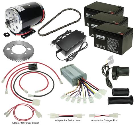 Razor mx350 36v upgrade kit. Suggestions (so far) for the "Razor E200 - Plug'n'play mod kit". 1. 2x 24V 9Ah batteries. 2. MOT-24350X2750 motor. 3. Controller - I'd appreciate your suggestion on a controller that would function well with the new motor. 4. Throttle - I like the THR-105K. 5. 