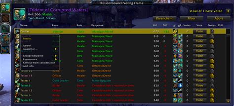Rc loot council wotlk. RC Loot Council Rating: Features Full Loot Council automatization Automatically starts a loot session when the Master Looter starts looting something and shows the interface for … 