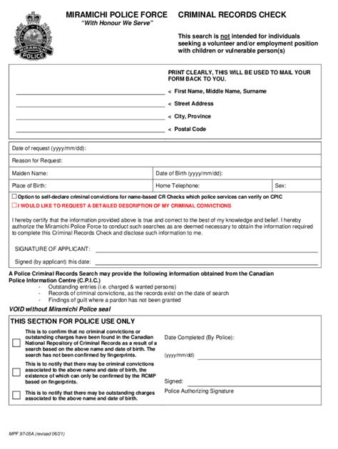 Rcmp criminal record check form pdf.  The Parole Board of Canada will C.  L...