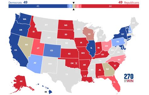 Battle for the House 2022 . RACE CHANGES | RCP Senate Map Race Ch