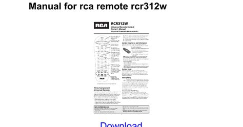 Rcr312wv manual pdf Peatix