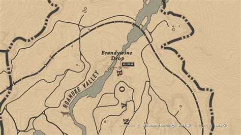 Rdr2 brandywine drop. Places I've found a Western Bull Moose in Story: Roanoke Ridge - up on Brandywine Drop drinking from the pool right before the lower falls on either east or west side; or, in the woods leading up to Charlotte's house; or, at the head water pool right below the upper falls (top of the map); or, one spawns near Beaver Hollow on the west side of ... 