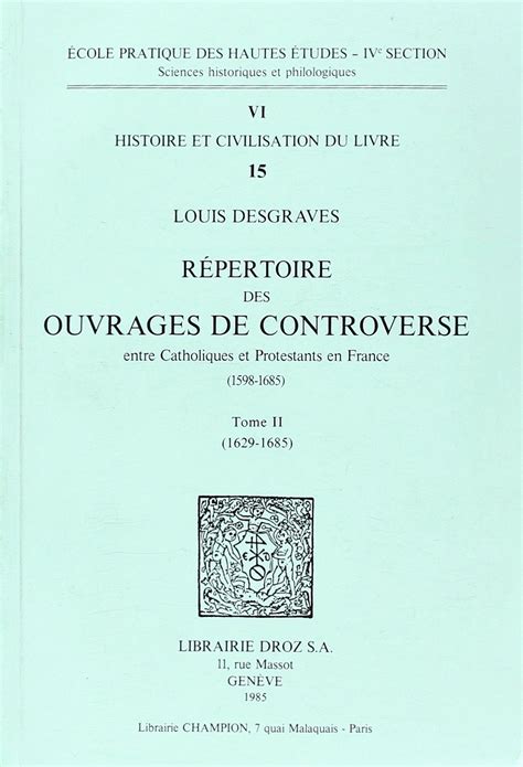 Répertoire des ouvrages de controverse entre catholiques et protestants en france, 1598 1685. - Leica tc 307 total station manual.
