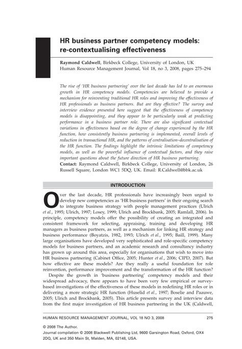Re Competency Business Hr Contextualising Models Partner