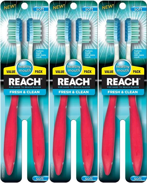 Reach® Fresh & Clean Soft Toothbrush with Tongue Freshener (2 …