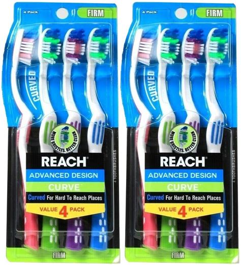 Reach Advanced Design Curve Firm Toothbrushes, 4 …